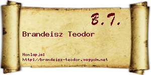 Brandeisz Teodor névjegykártya